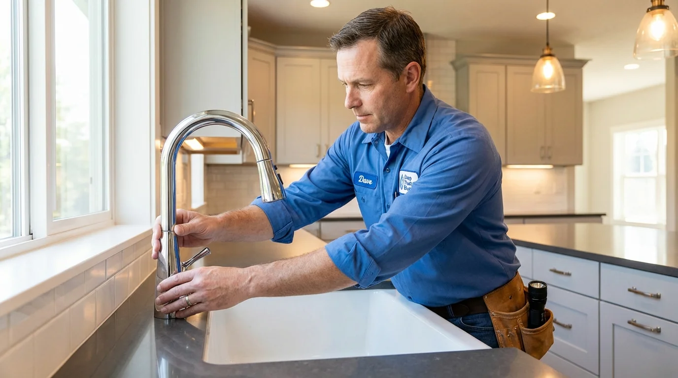 Kitchen faucet installation by Johns Plumbing LLC in Bismarck